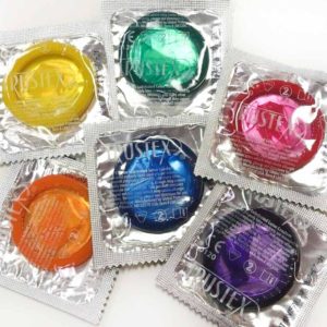 External: Truestex® Mixed Colors Lubricated Latex Condoms - 12 pack