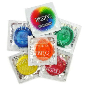 External: Truestex® Mixed Colors Non-Lubricated Latex Condoms - 12 pack